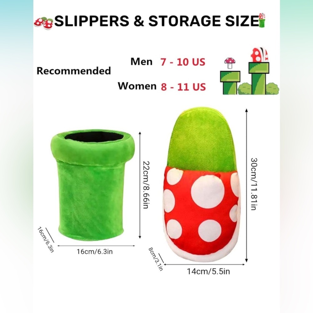 Mario Piranha Plant Slippers set NEW - Picture 4 of 7